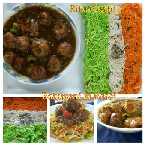 Rice Tricolor with Manchurian